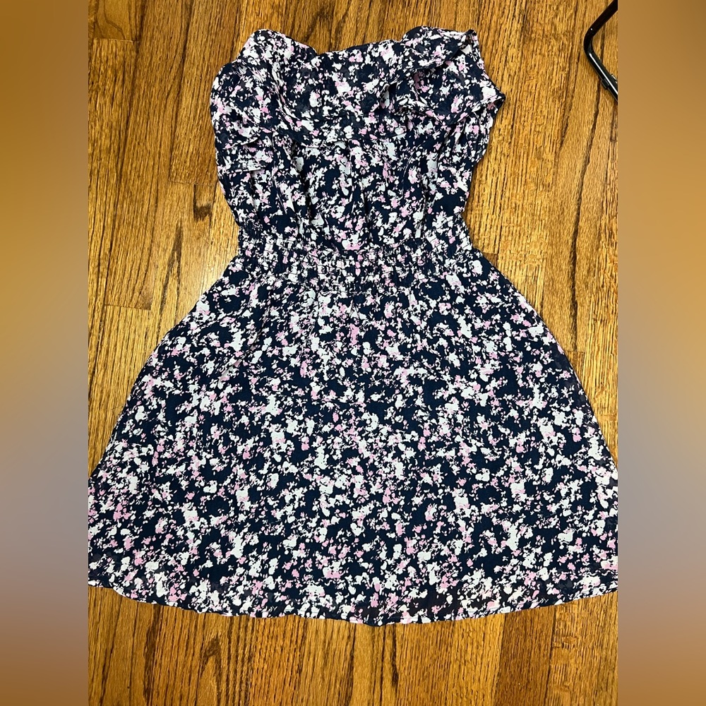 Floral sun dress strapless XS